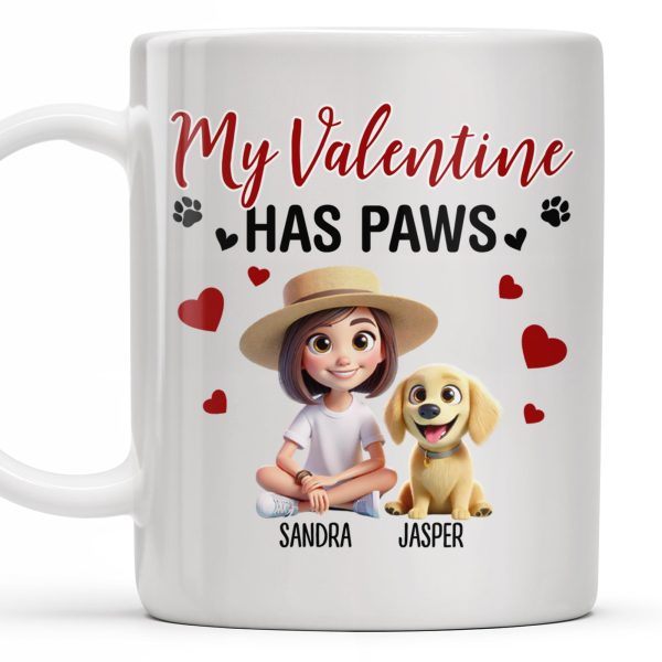 My Valentine Has Paws - Personalized Custom Coffee Mug - PET105_MG
