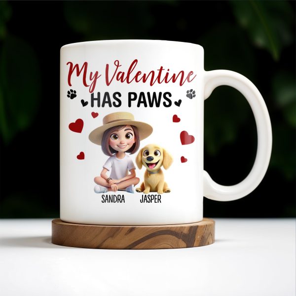 My Valentine Has Paws - Personalized Custom Coffee Mug - PET105_MG