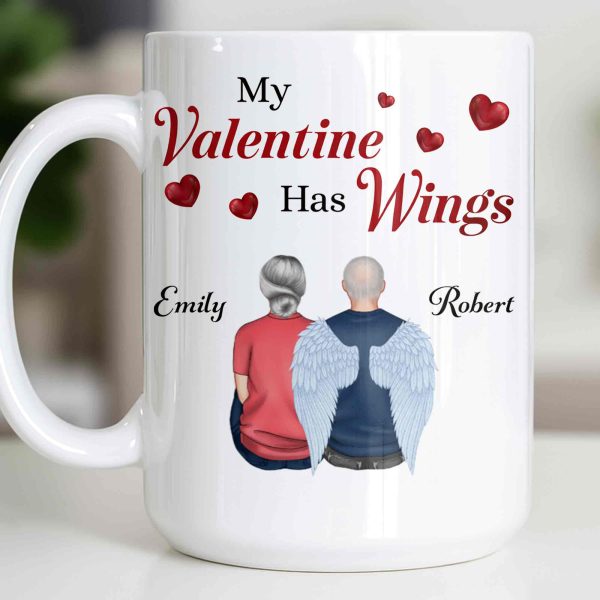 My Valentine Has Wings Angel Wings Design - Personalized Custom Coffee Mug - CPL1367_MG My Valentine Has Wings Angel Wings Design - Personalized Custom Coffee Mug - CPL1367_MG