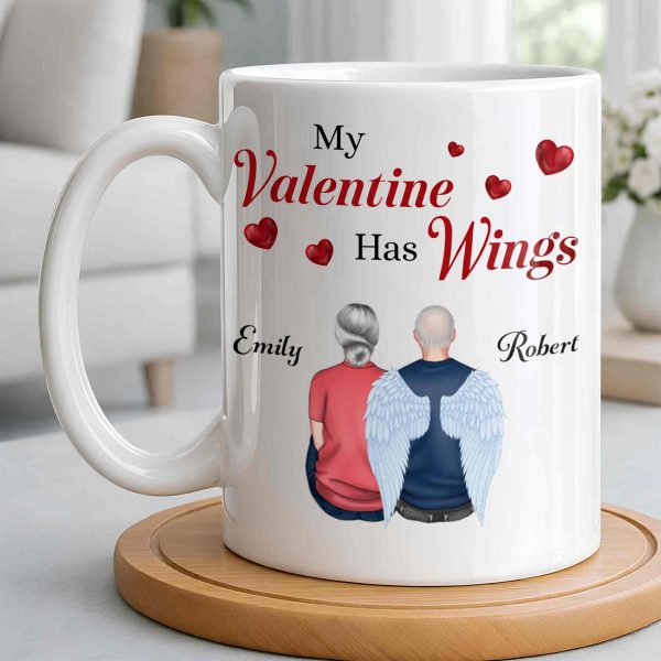 My Valentine Has Wings Angel Wings Design - Personalized Custom Coffee Mug - CPL1367_MG My Valentine Has Wings Angel Wings Design - Personalized Custom Coffee Mug - CPL1367_MG