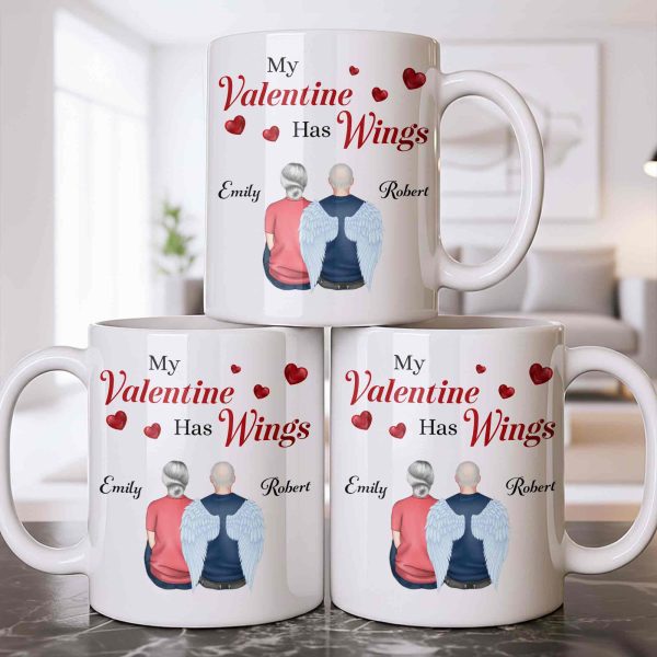 My Valentine Has Wings Angel Wings Design - Personalized Custom Coffee Mug - CPL1367_MG My Valentine Has Wings Angel Wings Design - Personalized Custom Coffee Mug - CPL1367_MG