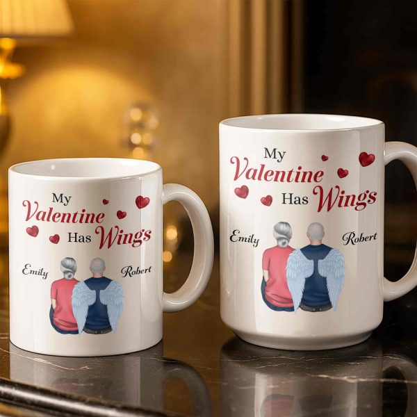 My Valentine Has Wings Angel Wings Design - Personalized Custom Coffee Mug - CPL1367_MG My Valentine Has Wings Angel Wings Design - Personalized Custom Coffee Mug - CPL1367_MG