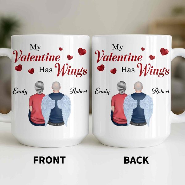 My Valentine Has Wings Angel Wings Design - Personalized Custom Coffee Mug - CPL1367_MG My Valentine Has Wings Angel Wings Design - Personalized Custom Coffee Mug - CPL1367_MG