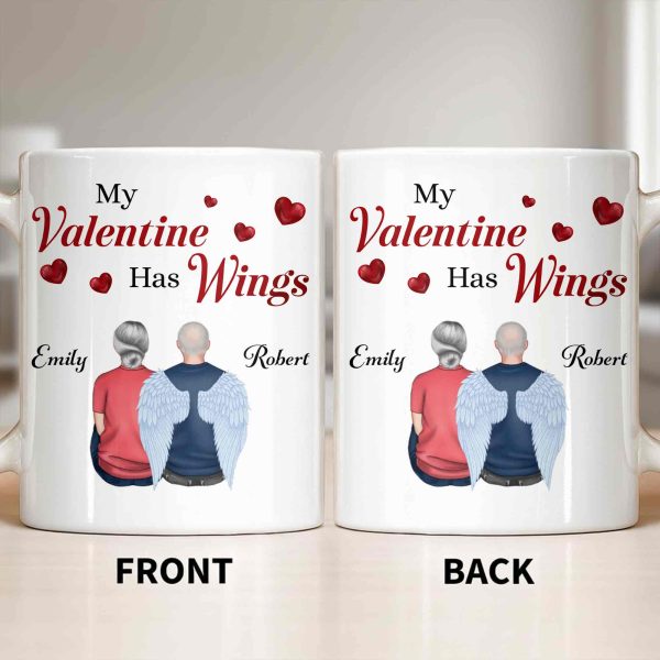 My Valentine Has Wings Angel Wings Design - Personalized Custom Coffee Mug - CPL1367_MG My Valentine Has Wings Angel Wings Design - Personalized Custom Coffee Mug - CPL1367_MG