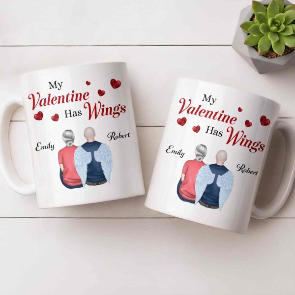 My Valentine Has Wings Angel Wings Design - Personalized Custom Coffee Mug - CPL1367_MG My Valentine Has Wings Angel Wings Design - Personalized Custom Coffee Mug - CPL1367_MG