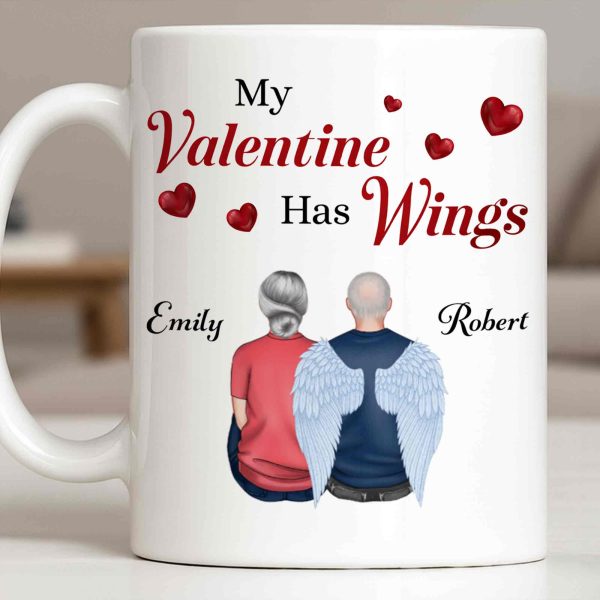My Valentine Has Wings Angel Wings Design - Personalized Custom Coffee Mug - CPL1367_MG My Valentine Has Wings Angel Wings Design - Personalized Custom Coffee Mug - CPL1367_MG