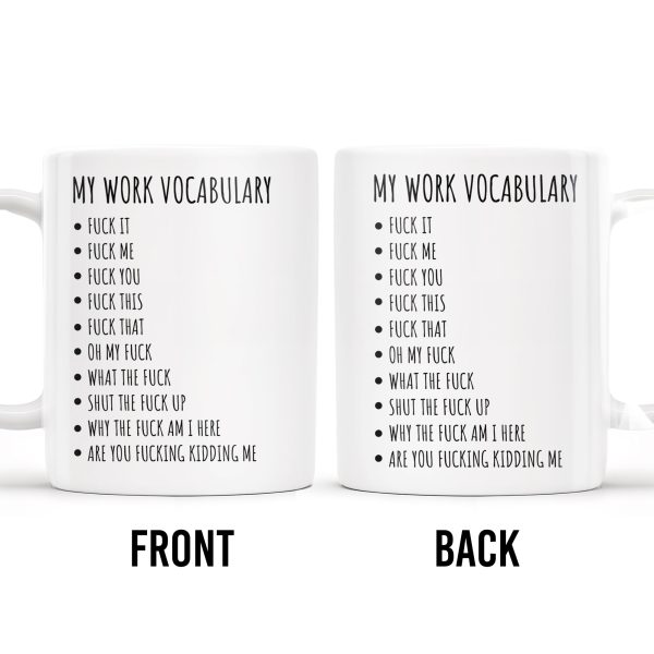 My Work Vocabulary Playfully Censored Coffee Mug - Personalized Custom Coffee Mug - COL029_MG