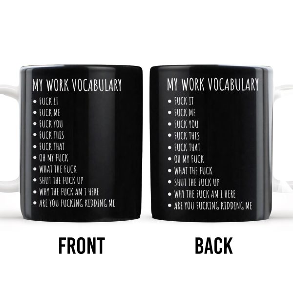 My Work Vocabulary Playfully Censored Coffee Mug - Personalized Custom Coffee Mug - COL029_MG