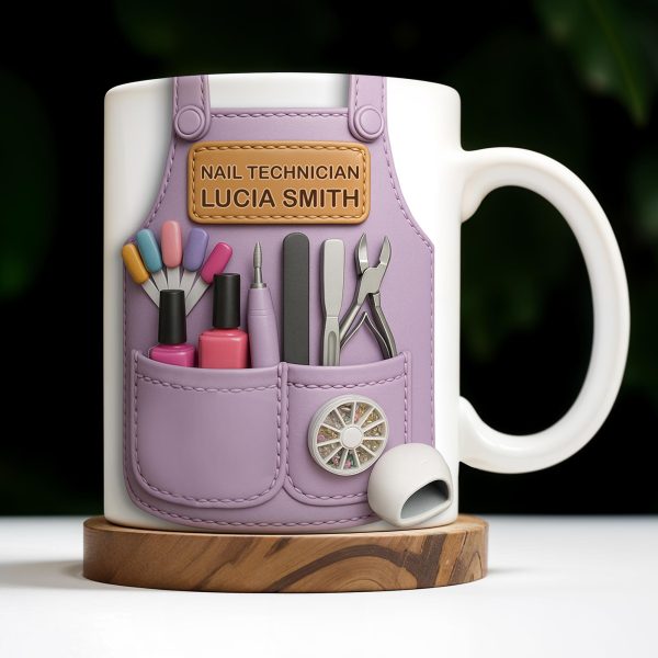 Nail Technician Essentials, Nail Polish And Tools - Personalized Custom Coffee Mug - FAM339_MG