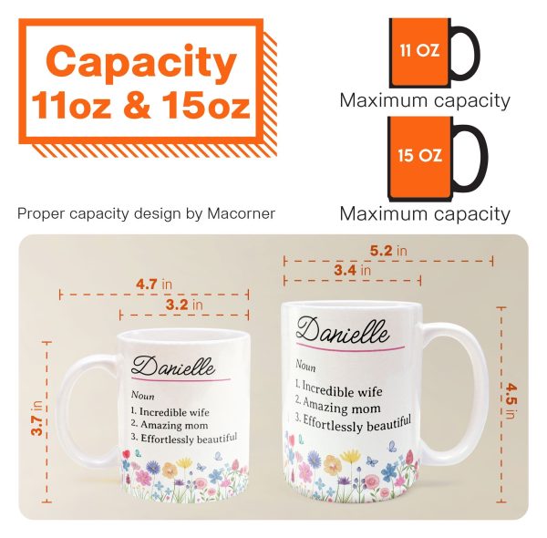 Name Definition With Feminine Wildflower - Personalized Mug Name Definition With Feminine Wildflower - Personalized Mug