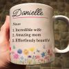 Name Definition With Feminine Wildflower - Personalized Mug Name Definition With Feminine Wildflower - Personalized Mug