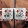 Nana Grandma Mom Birth Flowers - Personalized Marble Mug Nana Grandma Mom Birth Flowers - Personalized Marble Mug
