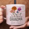 Nana Grandma Mom Birth Flowers - Personalized Marble Mug Nana Grandma Mom Birth Flowers - Personalized Marble Mug