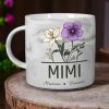 Nana Grandma Mom Birth Flowers - Personalized Marble Mug Nana Grandma Mom Birth Flowers - Personalized Marble Mug