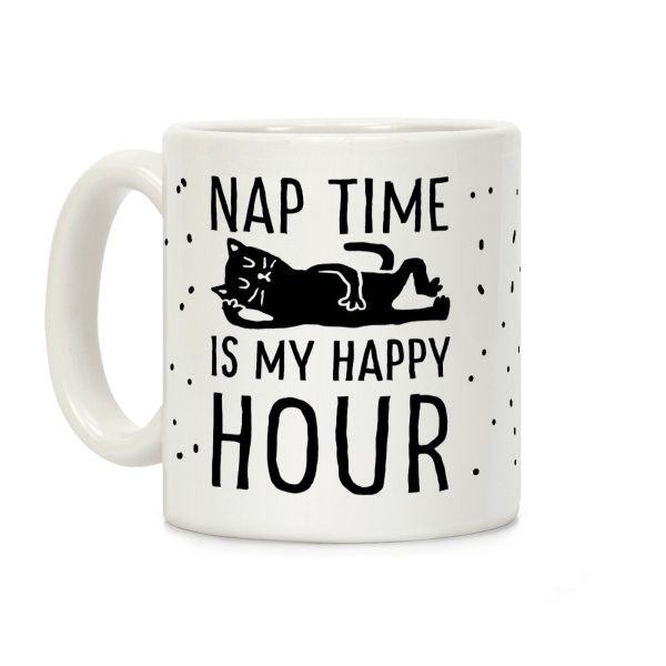 Nap Time Is My Happy Hour Cat Coffee Mug Nap Time Is My Happy Hour Cat Coffee Mug