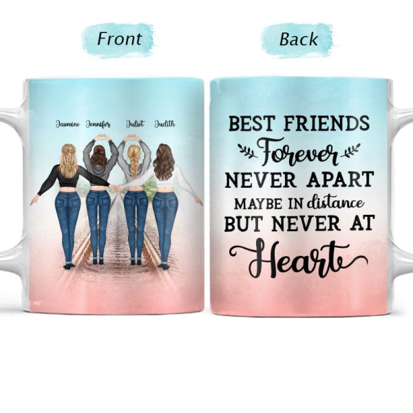 Never At Heart - Gift For Besties, Best Friends, BFF - Personalized Custom White Edge-To-Edge Mug Never At Heart - Gift For Besties, Best Friends, BFF - Personalized Custom White Edge-To-Edge Mug