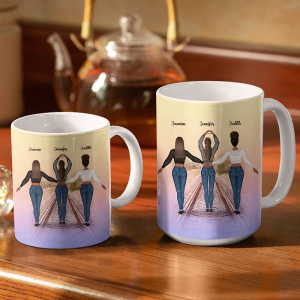 Never At Heart - Gift For Besties, Best Friends, BFF - Personalized Custom White Edge-To-Edge Mug Never At Heart - Gift For Besties, Best Friends, BFF - Personalized Custom White Edge-To-Edge Mug
