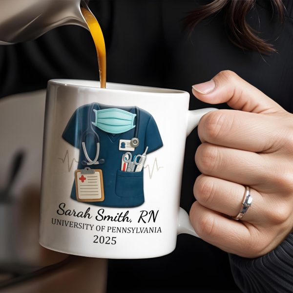 Never Forget The Difference That You Make, Heartbeat And Medical Scrubs - Personalized Custom Coffee Mug - GRAD271_MG Never Forget The Difference That You Make, Heartbeat And Medical Scrubs - Personalized Custom Coffee Mug - GRAD271_MG