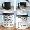 Never Too Far To Have Coffee Together - Bestie Personalized Custom Color Changing Mug - Christmas Gift For Best Friends, BFF, Sisters Never Too Far To Have Coffee Together - Bestie Personalized Custom Color Changing Mug - Christmas Gift For Best Friends, BFF, Sisters
