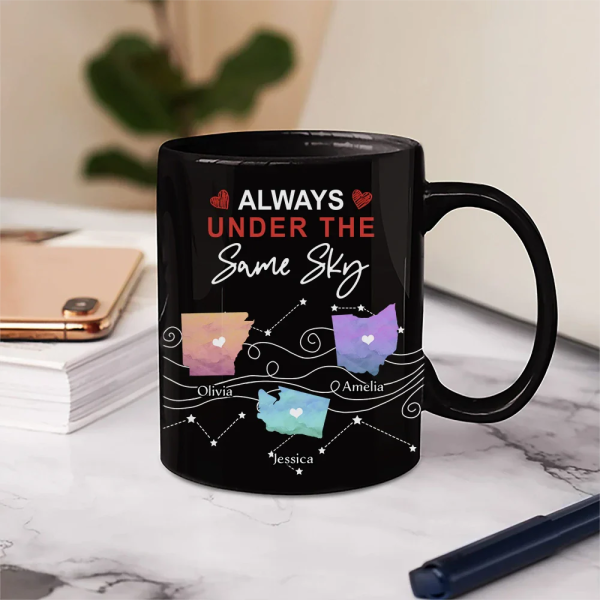 Never Too Far To Have Coffee Together State - Personalized Mug Never Too Far To Have Coffee Together State - Personalized Mug