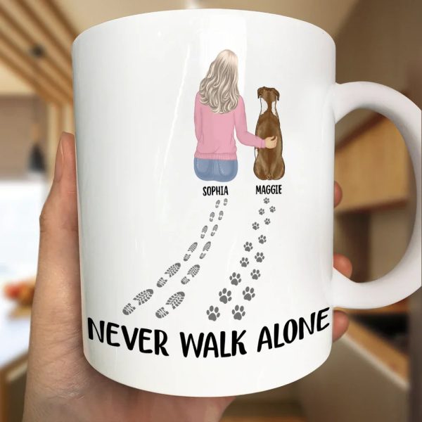 Never Walk Alone Dog Cat - Personalized Mug Never Walk Alone Dog Cat - Personalized Mug