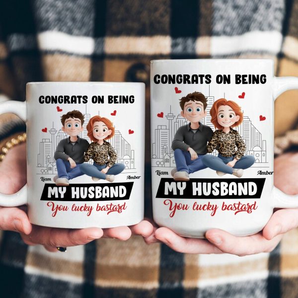New Version Funny Couple Congrats On Being My Husband - Personalized Mug New Version Funny Couple Congrats On Being My Husband - Personalized Mug