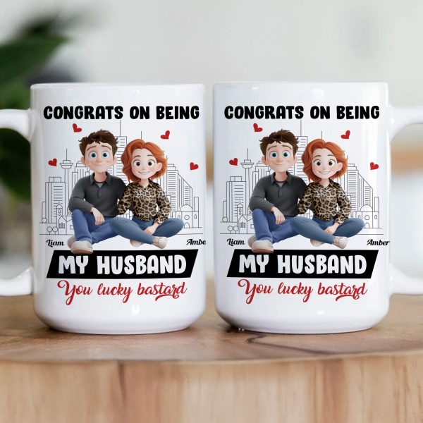 New Version Funny Couple Congrats On Being My Husband - Personalized Mug New Version Funny Couple Congrats On Being My Husband - Personalized Mug