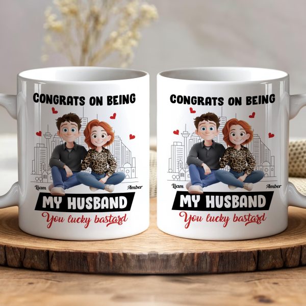 New Version Funny Couple Congrats On Being My Husband - Personalized Mug New Version Funny Couple Congrats On Being My Husband - Personalized Mug