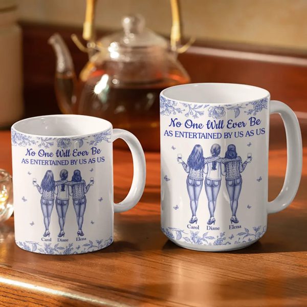 No One Will Ever Be As Entertained By Us As Us Bestie Toile - Personalized White Edge-to-Edge Mug No One Will Ever Be As Entertained By Us As Us Bestie Toile - Personalized White Edge-to-Edge Mug