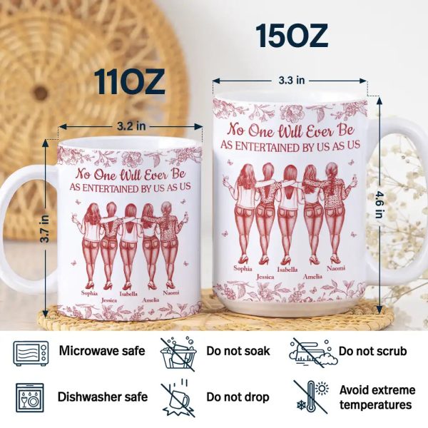 No One Will Ever Be As Entertained By Us As Us Bestie Toile - Personalized White Edge-to-Edge Mug No One Will Ever Be As Entertained By Us As Us Bestie Toile - Personalized White Edge-to-Edge Mug