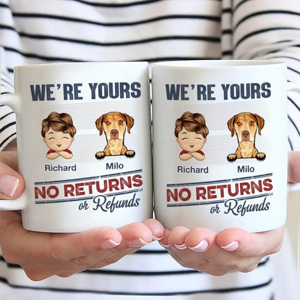 No Returns Or Refunds Chibi Grandkids Dog Cat - Personalized Mug No Returns Or Refunds Chibi Grandkids Dog Cat - Personalized Mug