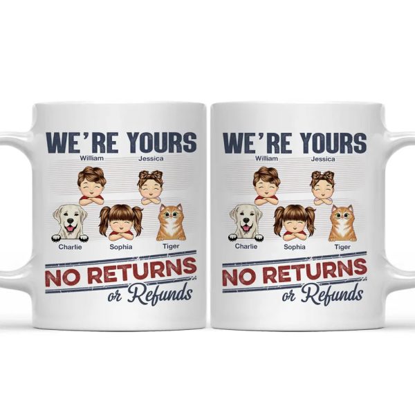 No Returns Or Refunds Chibi Grandkids Dog Cat - Personalized Mug No Returns Or Refunds Chibi Grandkids Dog Cat - Personalized Mug