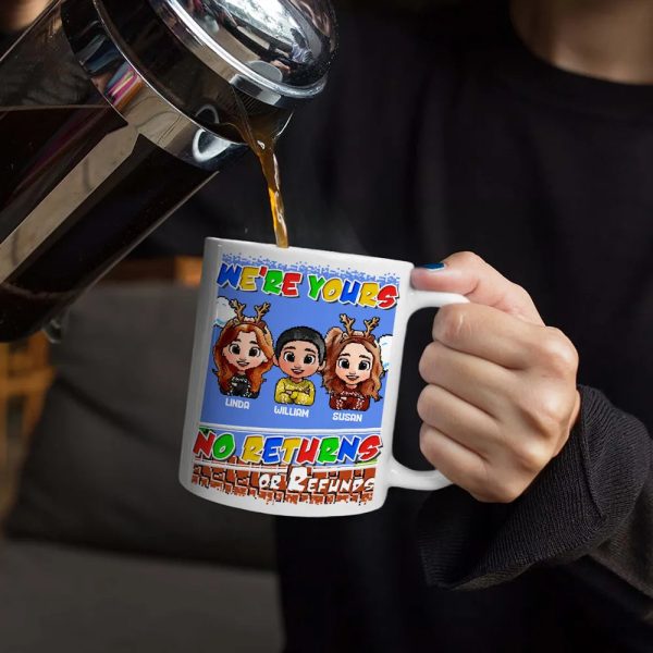 No Returns Or Refunds Pixel Art Kids - Personalized White Edge-to-Edge Mug