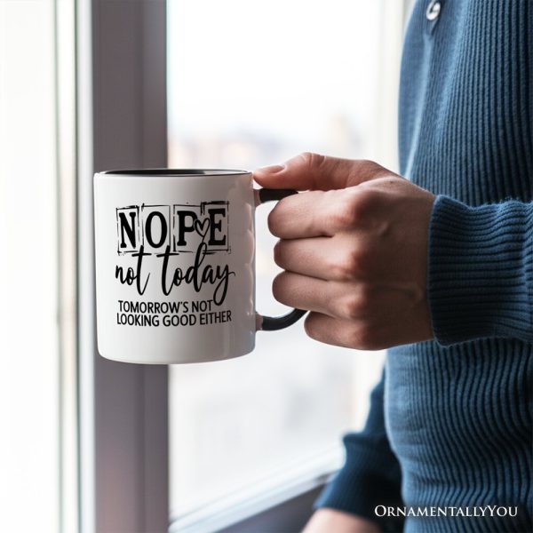Nope Not Today Funny Personalized Mug, Sassy Lazy Day Quote Gift with Custom Name Nope Not Today Funny Personalized Mug, Sassy Lazy Day Quote Gift with Custom Name