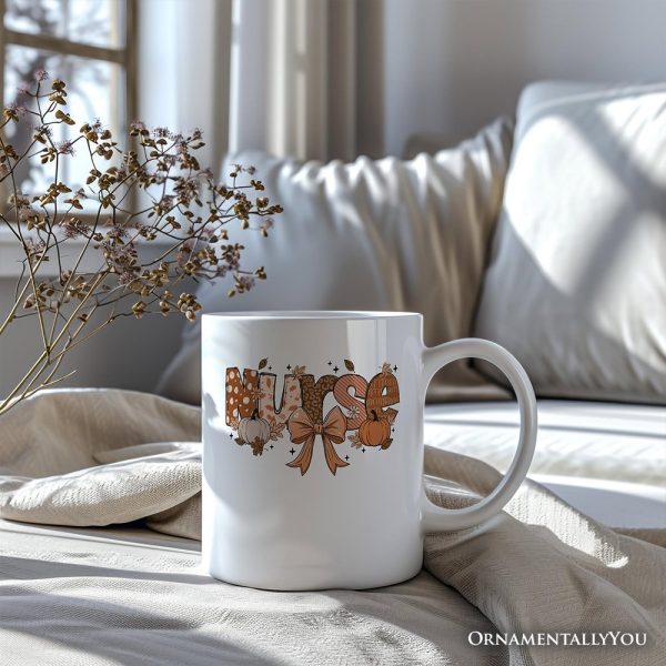 Nurse Coquette Autumn Personalized Mug, Cozy Fall Pumpkins Gift with Custom Name Nurse Coquette Autumn Personalized Mug, Cozy Fall Pumpkins Gift with Custom Name