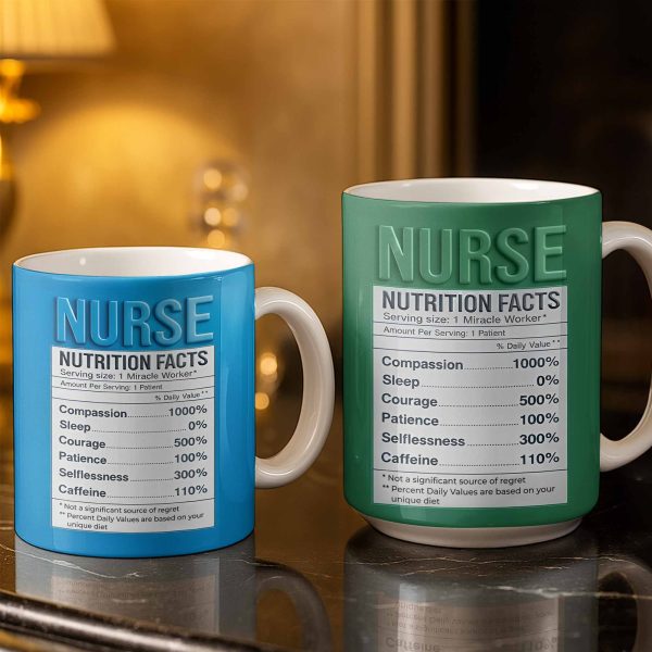 Nurse Nutrition Facts Compassion, Sleep, Courage Mug Design - Personalized Custom Coffee Mug - NUR060_MG Nurse Nutrition Facts Compassion, Sleep, Courage Mug Design - Personalized Custom Coffee Mug - NUR060_MG