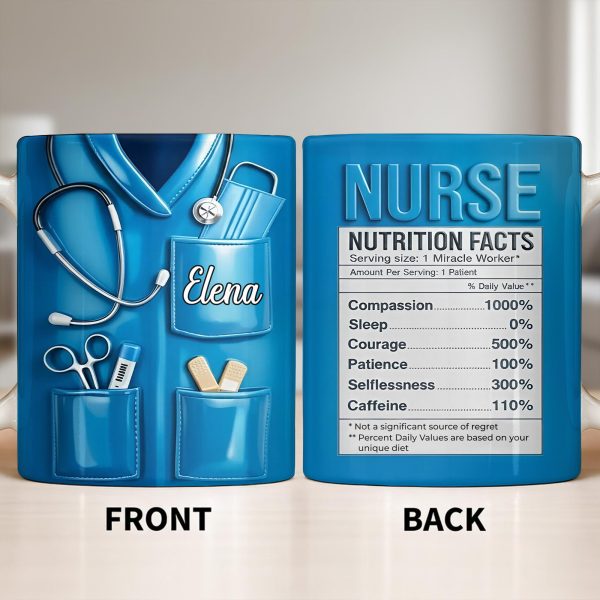 Nurse Nutrition Facts Compassion, Sleep, Courage Mug Design - Personalized Custom Coffee Mug - NUR060_MG Nurse Nutrition Facts Compassion, Sleep, Courage Mug Design - Personalized Custom Coffee Mug - NUR060_MG