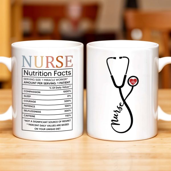 Nurse, Stethoscope and Heartbeat - Personalized Custom Coffee Mug - NUR016_MG Nurse, Stethoscope and Heartbeat - Personalized Custom Coffee Mug - NUR016_MG