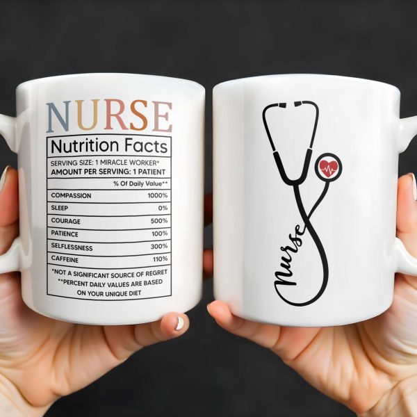 Nurse, Stethoscope and Heartbeat - Personalized Custom Coffee Mug - NUR016_MG Nurse, Stethoscope and Heartbeat - Personalized Custom Coffee Mug - NUR016_MG