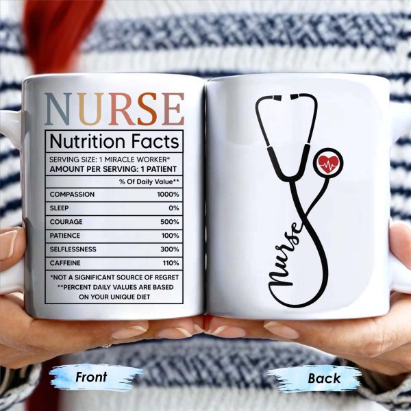 Nurse, Stethoscope and Heartbeat - Personalized Custom Coffee Mug - NUR016_MG Nurse, Stethoscope and Heartbeat - Personalized Custom Coffee Mug - NUR016_MG