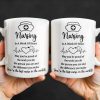 Nursing Is A Work Of Heart, Nurse Cap And Heart Rate Line - Personalized Custom Coffee Mug - DOC033_MG Nursing Is A Work Of Heart, Nurse Cap And Heart Rate Line - Personalized Custom Coffee Mug - DOC033_MG