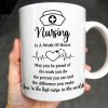 Nursing Is A Work Of Heart, Nurse Cap And Heart Rate Line - Personalized Custom Coffee Mug - DOC033_MG Nursing Is A Work Of Heart, Nurse Cap And Heart Rate Line - Personalized Custom Coffee Mug - DOC033_MG