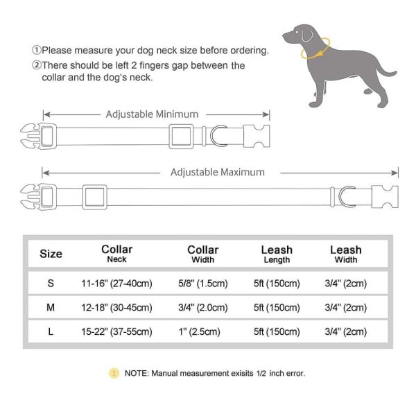 Nylon ID Dog Collar with Leash Nylon ID Dog Collar with Leash