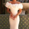 Off Shoulder Ruffled Sleeveless Maxi Dresses Off Shoulder Ruffled Sleeveless Maxi Dresses