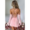 Off-shoulder Strappy Backless Tie-Up Mini Dress Off-shoulder Strappy Backless Tie-Up Mini Dress