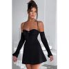 Off-shoulder Strappy Backless Tie-Up Mini Dress Off-shoulder Strappy Backless Tie-Up Mini Dress
