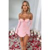 Off-shoulder Strappy Backless Tie-Up Mini Dress Off-shoulder Strappy Backless Tie-Up Mini Dress