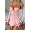 Off-shoulder Strappy Backless Tie-Up Mini Dress Off-shoulder Strappy Backless Tie-Up Mini Dress