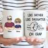 OH CRAP Fist-Bump Duo White Ceramic Mug, Custom Fist-Bump Cup, Creative Fathers Day Gift from Daughter OH CRAP Fist-Bump Duo White Ceramic Mug, Custom Fist-Bump Cup, Creative Fathers Day Gift from Daughter