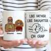 OH CRAP Fist-Bump Duo White Ceramic Mug, Custom Fist-Bump Cup, Creative Fathers Day Gift from Daughter OH CRAP Fist-Bump Duo White Ceramic Mug, Custom Fist-Bump Cup, Creative Fathers Day Gift from Daughter